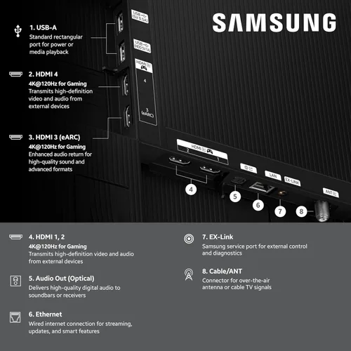 Vista 3 de Samsung Serie OLED 4K S85F de 55 pulgadas, Vision AI Smart TV (modelo 2025, 55S85F) sonido de seguimiento de objetos Lite con Dolby Atmos