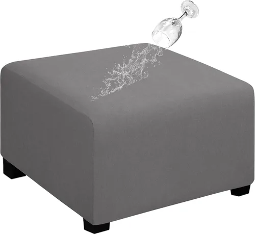 Vista 23 de Easy-Going Funda para Otomán Elástica 100% Doble Impermeable Rectangular Plegable Taburete de Almacenamiento Protector de Muebles Funda Suave