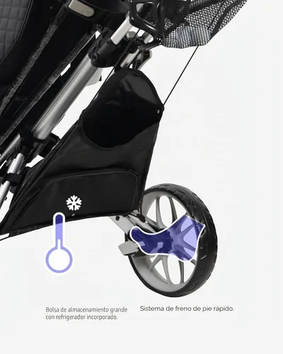 Vista 5 de Caddytek CaddyLite EZ V8 Carrito de Golf Empujable - Carrito Ligero de 3 Ruedas Plegable con Plegado de 2 Pasos con un Solo Clic, Ruedas de EVA