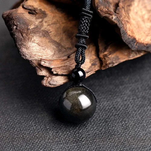 Vista 28 de iSTONE Collar unisex con dije de cuentas redondas auténticas, cadena de cuerda negra de 24 pulgadas para hombres y mujeres