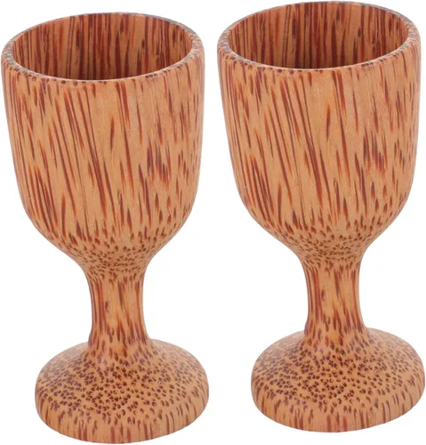 Vista 9 de BESPORTBLE Elegante copa decorativa de madera de agua taza de cóctel de madera ideal para picnic barbacoas