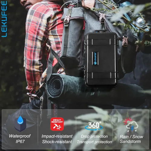 Vista 5 de Lekufee Estuche Rígido Impermeable de Viaje Compatible con DJI Osmo Pocket 3/Combo Creador/Combo de Expansión de Potencia/Cámara de Video DJI Pocket