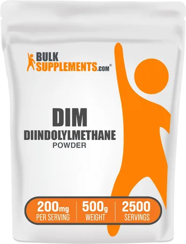 Vista 6 de BulkSupplements. com DIM Powder - Polvo de diindolilmetano, suplemento DIM para hombres y mujeres, sin sabor y sin gluten, 200 mg por porción, 10 g