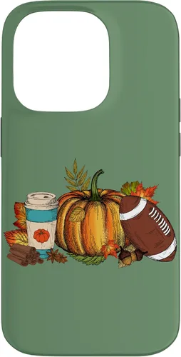Vista 17 de Fall Football Pumpkin Coffee Latte Case for iPhone 17