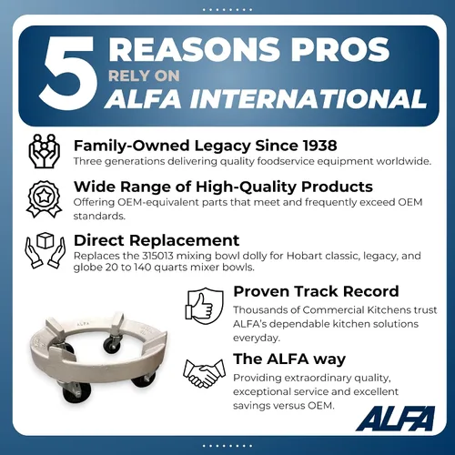 Vista 2 de ALFA HMBT-223 Heavy Duty Mixer Bowl Dolly/Truck - Fabricado en Estados Unidos