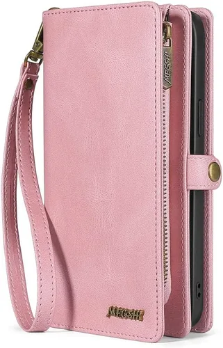 Vista 8 de Asuwish Funda de teléfono para Samsung Galaxy Note 20 5G con cremallera, funda desmontable con protector de pantalla de vidrio templado y tarjetero