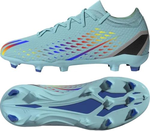 Vista 2 de adidas Tenis de fútbol unisex para niños X Speedportal3 para terreno firme Clear Aqua-power Blue-Solar Yellow