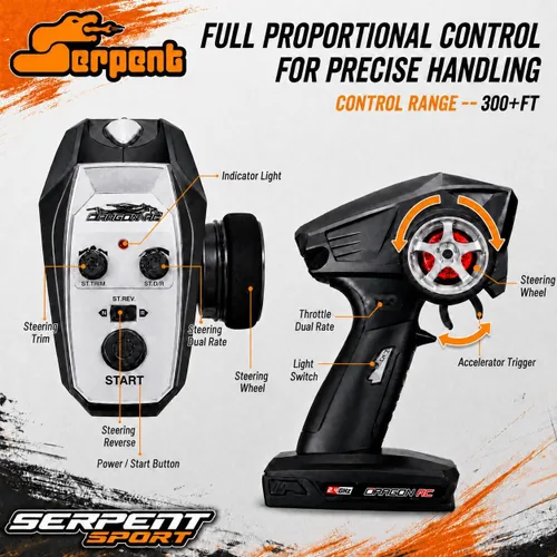 Vista 3 de Serpent 40 KMH RC Car for Adults, 1/18 4WD Remote Control Car Off Road