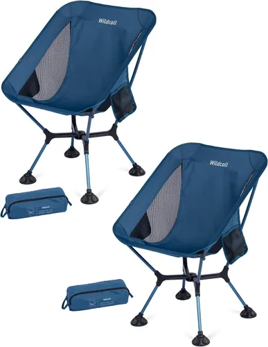 Vista 19 de WildCall - Silla de camping plegable y ligera, marco de instalación rápida with Anti-Sinking Large Feet Compact Beach Chair Backpacking Hiking