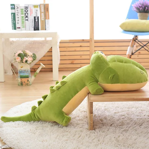 Vista 5 de Almohada grande de cocodrilo para abrazar, suave peluche de cocodrilo, regalo para niños, cumpleaños, Navidad, 25.6 pulgadas
