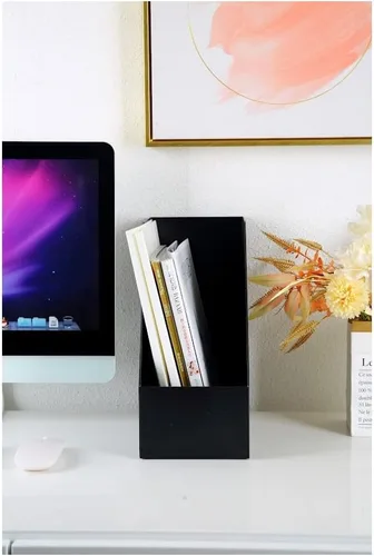 Vista 3 de YBM HOME Organizador vertical para archivos, diseño frontal abierto para un fácil acceso a archivos, documentos y revistas, ideal para oficina