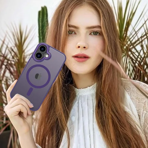 Vista 423 de Anuck - Funda magnética para iPhone 11 compatible con MagSafe, carcasa trasera mate translúcida dura, borde de TPU, delgada, resistente a impactos