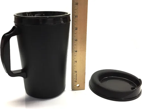 Vista 4 de Tazas de café con aislamiento de espuma ThermoServ de 34 oz - Negro