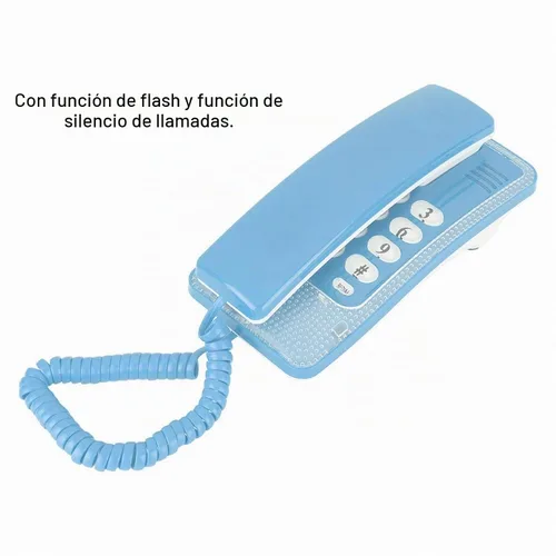 Vista 4 de Mini teléfono de pared, teléfono fijo retro para montar en la pared con función de flash y función de silencio de llamada, interfaz RJ45 alimentada
