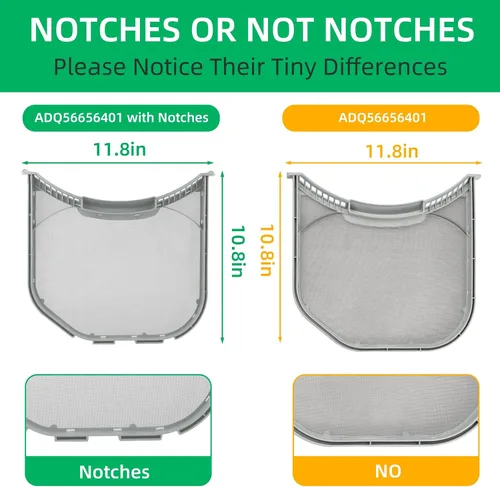 Vista 5 de ADQ56656401 Filtro de pelusa para secadora Pantalla de malla de acero inoxidable mejorado para LG ADQ566564 y Ken-more Elite Dryer, reemplazo