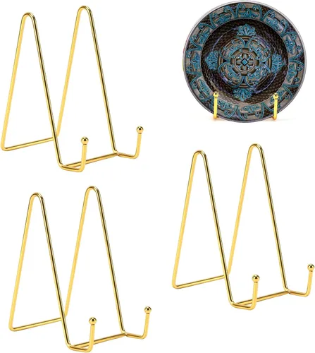 Vista 16 de Kruodop Soportes de Placa de 10 Pulgadas para Exhibición, Paquete de 3 Soportes de Placa para Exhibición, Soporte de Caballete de Marco de Metal