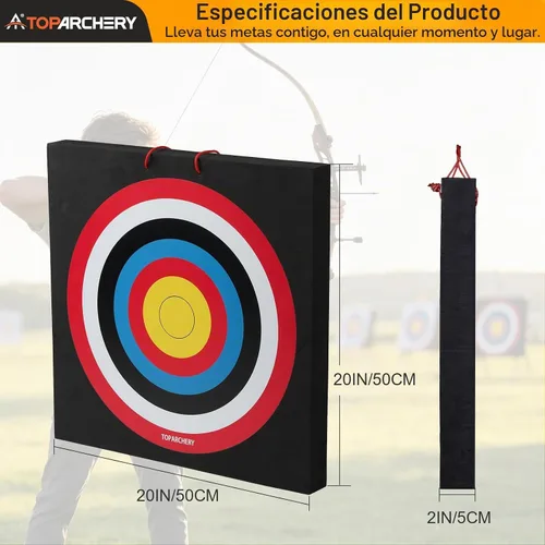 Vista 6 de TOPARCHERY Objetivo de tiro con arco de espuma de 20 pulgadas de alta densidad para patio trasero, objetivo de cuchillo de lanzamiento