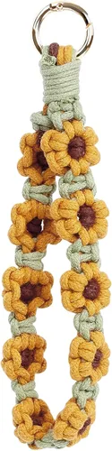 Vista 204 de Llavero de macramé bohemio con tejido exquisito llavero hecho a mano para mujer