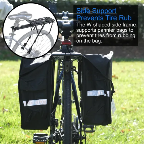 Vista 4 de Lumintrail Portaequipajes de bicicleta con capacidad de peso de 20 libras para bolsas de maletero y asa de liberación rápida