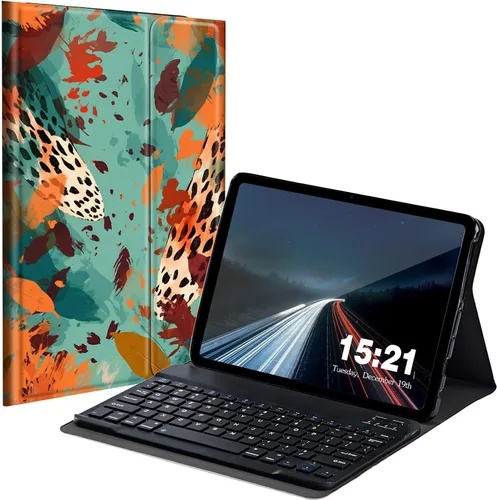 Vista 11 de Funda de teclado para Samsung Galaxy Tab S6 Lite 2022/2020, Galaxy Tab S6 Lite SM-P610/P613/P615/P619 con teclado Bluetooth inalámbrico desmontable