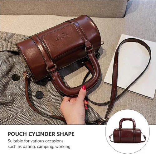 Vista 3 de ValiCLUD - Bolsa de moda para bolso retro con forma de cilindro Burdeos 482