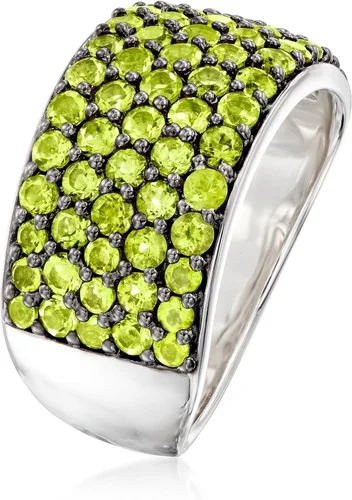 Vista 3 de Ross-Simons Anillo de peridoto multihilera de 2,30 qt t en plata de ley