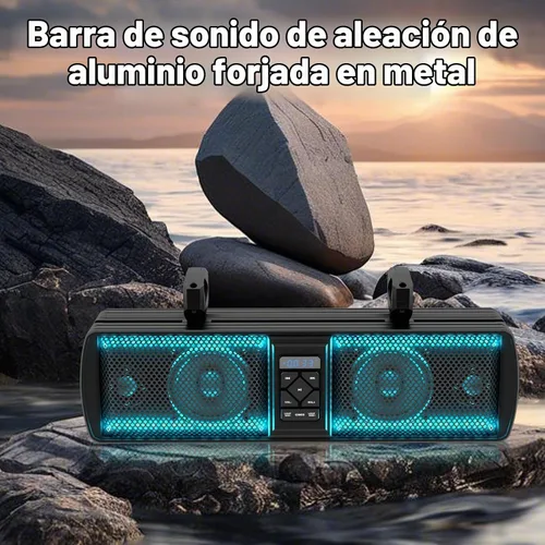 Vista 5 de Barra de sonido UTV, barra de sonido impermeable IP66 Bluetooth para carrito de golf, sistema de altavoces ATV, barra de sonido SXS compatible