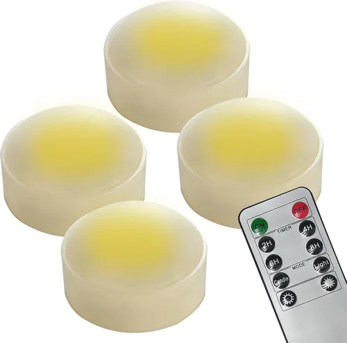 Vista 6 de Paquete de 2 luces LED de calabaza de Halloween con control remoto y temporizador, color naranja, parpadeante, funciona con pilas, velas eléctricas