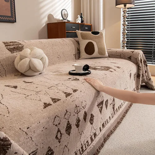 Vista 29 de ROOMLIFE Funda de sofá con estampado de leopardo para sofá de 3 plazas, lavable, protector de muebles para perros, funda de sofá suave