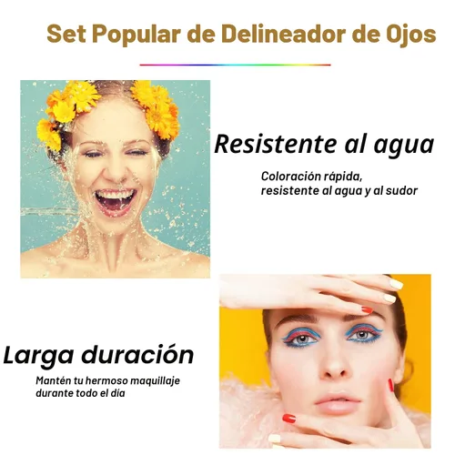 Vista 6 de LemonSac Juego de 15 lápices delineador de ojos coloridos, lápiz sombra de ojos, delineador de ojos con brillo metálico perla y mate para mujeres