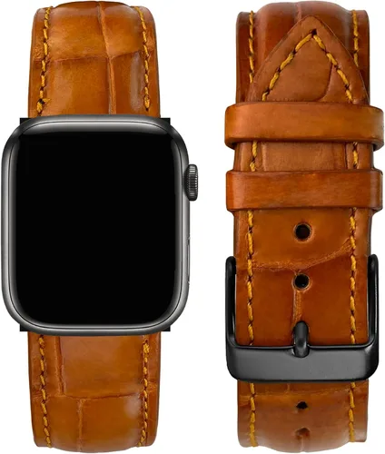 Vista 25 de AIIigator - Correa de reloj hecha a mano de cuero compatible con Apple Watch Ultra de 1.929 in 1.772 in 1.732 in 1.654 in 1.614 in 1.575 in 1.496 in
