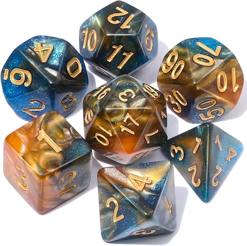 Vista 21 de CiaraQ DND - Juego de dados poliédricos con una bolsa de dados negra para juegos de mesa de rol D&D RPG MTG