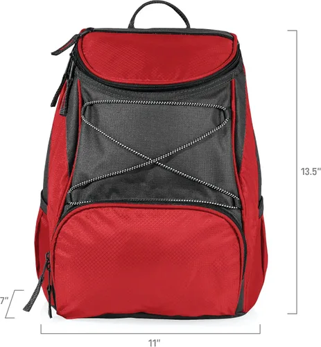 Vista 3 de ONIVA – a Picnic Time Brand Coca-Cola PTX mochila enfriadora, mochila térmica suave, bolsa de almuerzo aislada Emoji Coca-Cola - Rojo con Acentos
