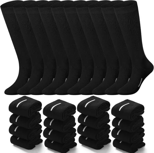 Vista 8 de Haysandy 24 pares de calcetines de fútbol juvenil de fútbol sóftbol equipo de béisbol calcetines unisex de tubo largo alto