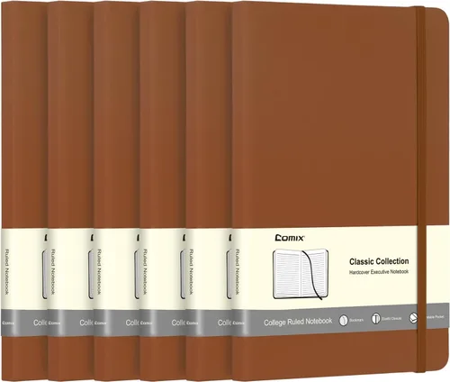 Vista 9 de Comix Cuaderno rayado para mujeres y hombres, cuadernos de diario para oficina, escuela, hogar, 240 páginas, 5.5 x 8.3 pulgadas, rayas Negro