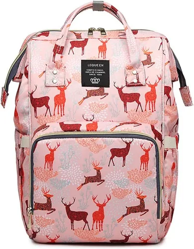 Vista 9 de Mochila para pañales para mamá y papá, bolsa cambiadora de maternidad con correas para cochecito (camuflaje)