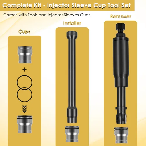 Vista 3 de Yoursme Herramienta de instalación de extracción de copa de manga inyector con kit de piezas para Caterpillar Cat 3126B C7 C9 con inyectores