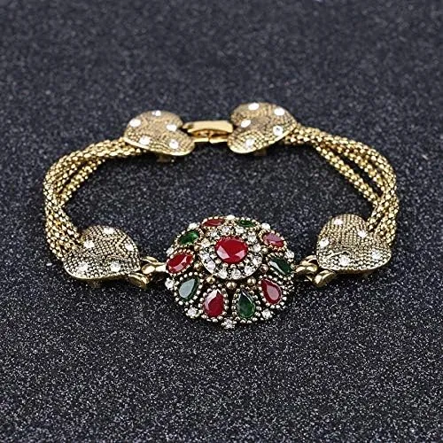 Vista 4 de egztika Turquía Joyería Bohemia Pulseras de Bangle de Color Oro para Mujer