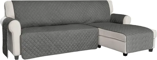 Vista 12 de ISSUNTEX - Fundas de sofá seccional para perros, funda reversible en forma de L para sofá, protector de chaise lounge resistente al agua