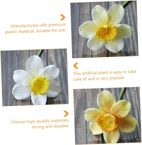 Vista 7 de ORFOFE 9 piezas de narcisos artificiales para fiesta, narcisos, flores de narciso, decoración del hogar, flor de narciso simulada, flor de narciso