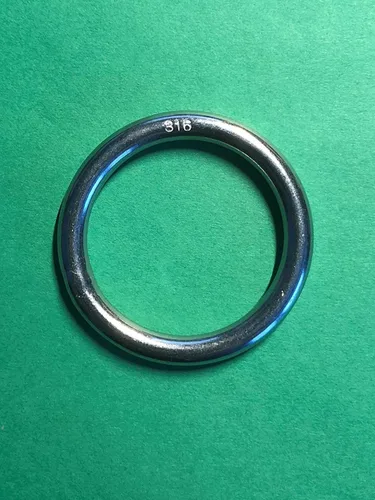 Vista 2 de US Stainless 10 piezas de acero inoxidable 316 anillo redondo soldado 3/16 pulgadas x 1 3/8 pulgadas (0.197 in x 1.378 in ID) grado marino