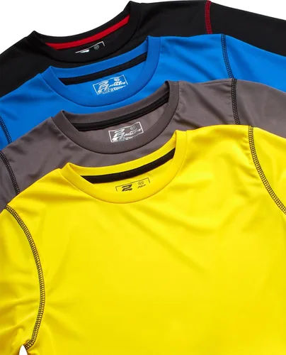 Vista 2 de Pro Athlete Camisas atléticas para niños, paquete de 4 camisetas de ajuste seco ligeras de rendimiento para niños Dri Fit (tallas 5-16)