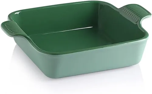 Vista 26 de Sweejar Plato de Cerámica para Hornear, Bandeja Rectangular Pequeña para Hornear con Asas Dobles, 20 Oz para Cocinar, Brownie, Cocina, 6.5 x 4.9 x