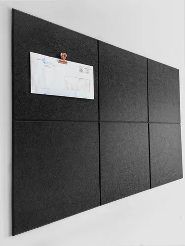 Vista 57 de Tabla de corcho alternativa de 24 x 36 pulgadas, paquete de 6 azulejos de pared de fieltro con pestañas adhesivas extraíbles seguras, tableros