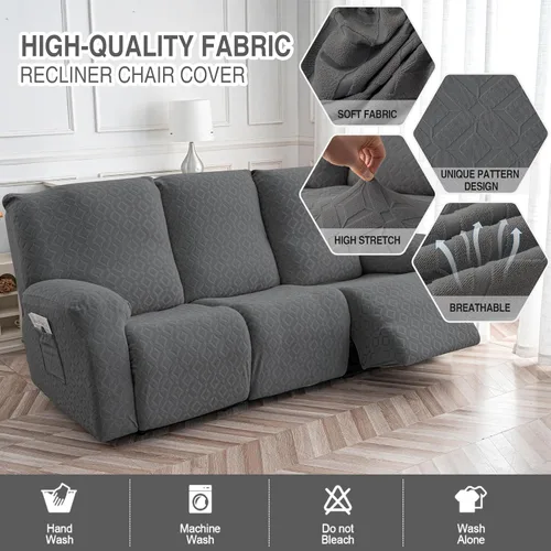 Vista 96 de Gennia Funda Impermeable para Silla Reclinable, Fundas Elásticas para Sofá Reclinable con Bolsillos, Fundas Lavables para Silla Reclinable Lazy Boy
