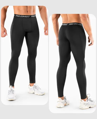 Vista 2 de Niksa Paquete de 13 pantalones de compresión para hombre, leggings deportivos de alto rendimiento, mallas de gimnasio para correr, yoga