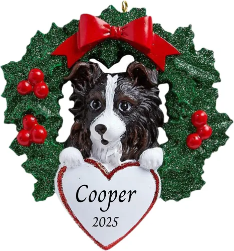 Vista 6 de Adornos personalizados para árbol de Navidad 2025 para mascotas, Chihuahua con corona, recuerdo para los amantes de los perros de los cachorros