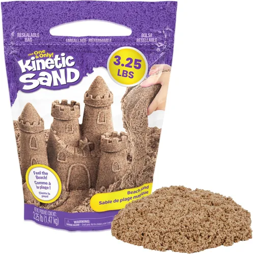 Vista 9 de Kinetic Sand Juguetes sensoriales de arena moldeable, marrón de 2 libras, a