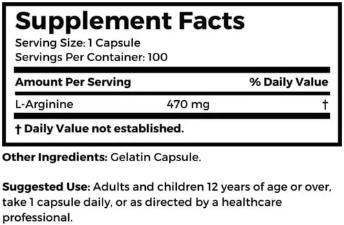 Vista 4 de Dr. Clark Arginina, 500 mg, 100 cápsulas de gelatina de gelatina