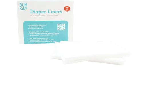 Vista 2 de Bumkins Forro de tela desechable para pañales, biodegradable, neutro, 100 unidades (paquete de 1)